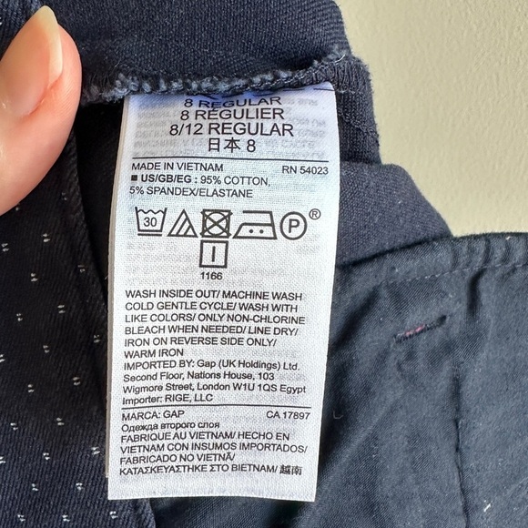 GAP Women’s Navy Blue and White Polka Dot Skinny Ankle Pants, Size 8 Regular - Picture 14 of 16